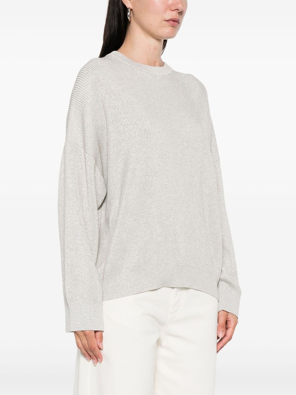 ribbed crew-neck sweater - 3