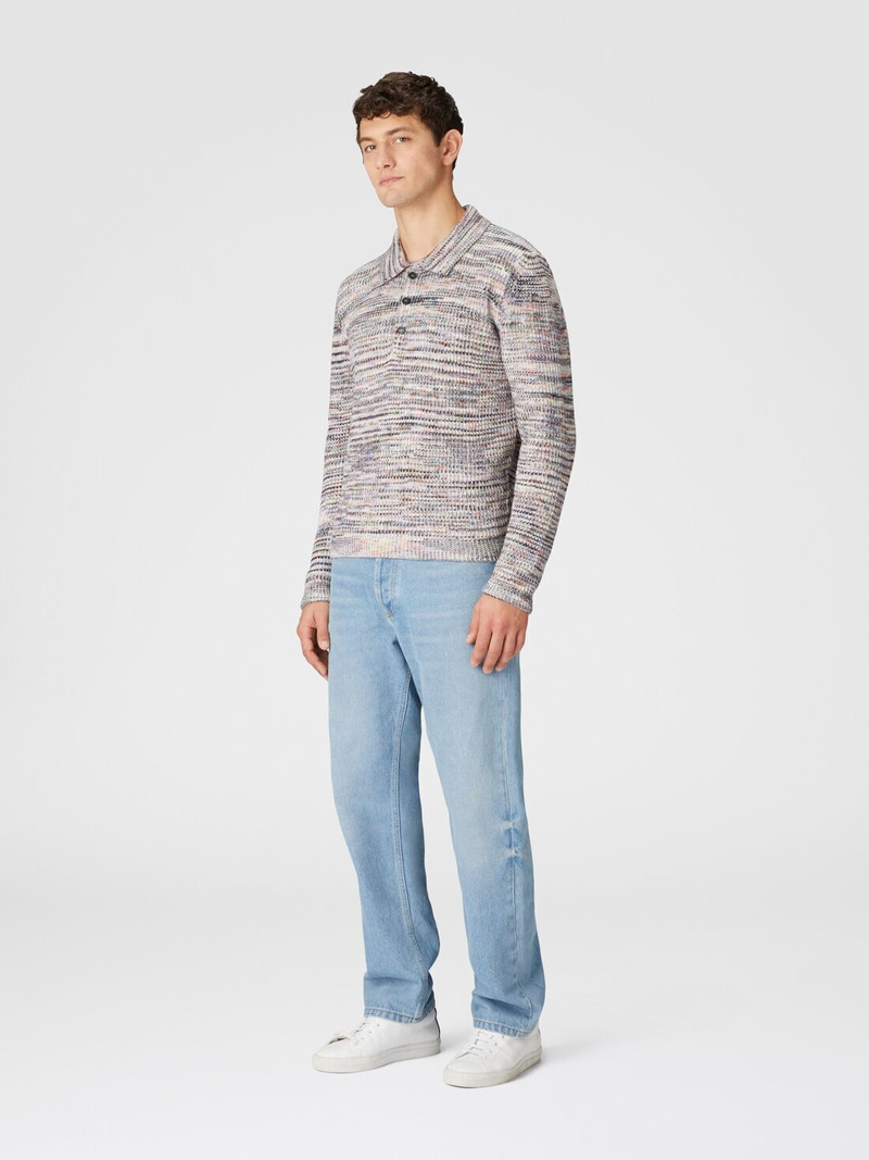 Missoni Long-sleeved polo shirt in cashmere and wool with slub motif outlook