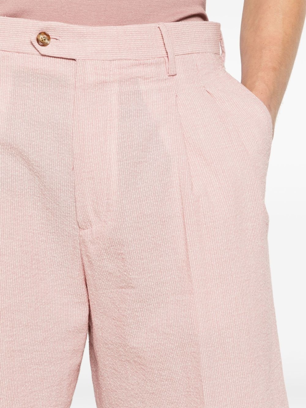 pinstriped mid-rise bermuda shorts - 5