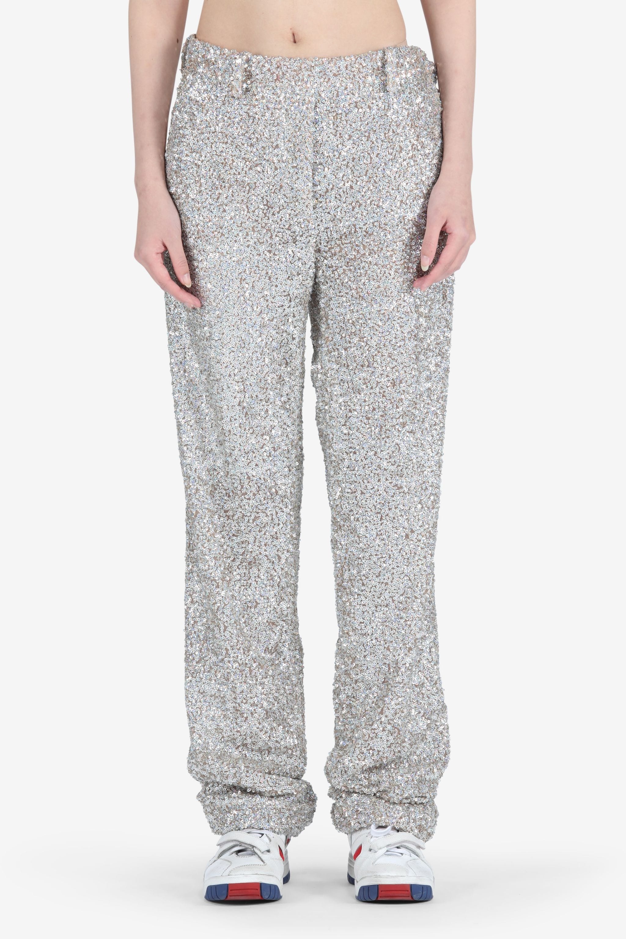 SEQUIN-EMBELLISHED WIDE-LEG TROUSERS - 1