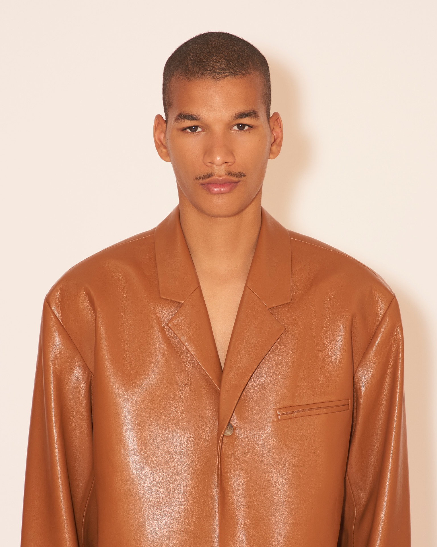 SANCO - OKOBOR™ alt-leather jacket - Tobacco - 2