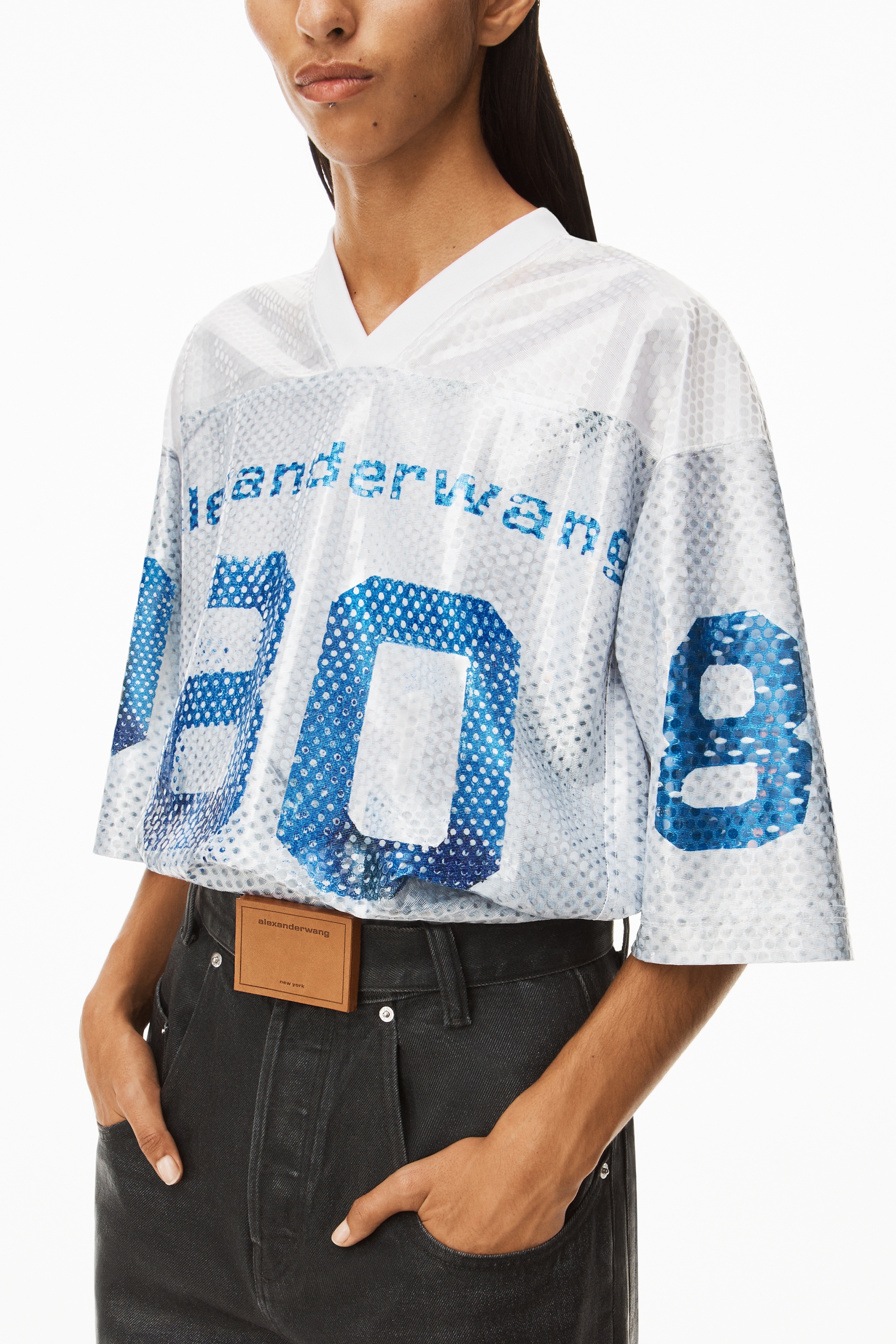 Alexander Wang 88 FOOTBALL JERSEY IN SEQUIN FAILLE | REVERSIBLE