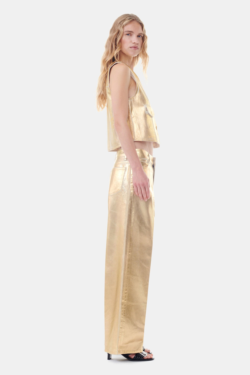 GOLD FOIL DENIM VEST 4
