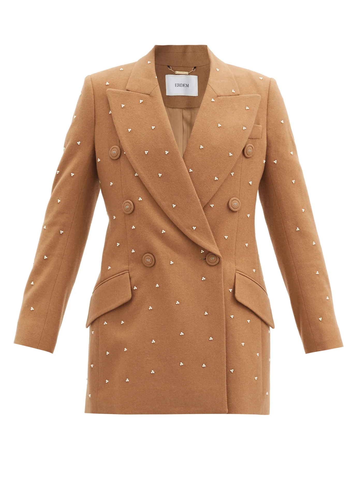 Beaumont pearl-embellished wool-blend jacket - 1