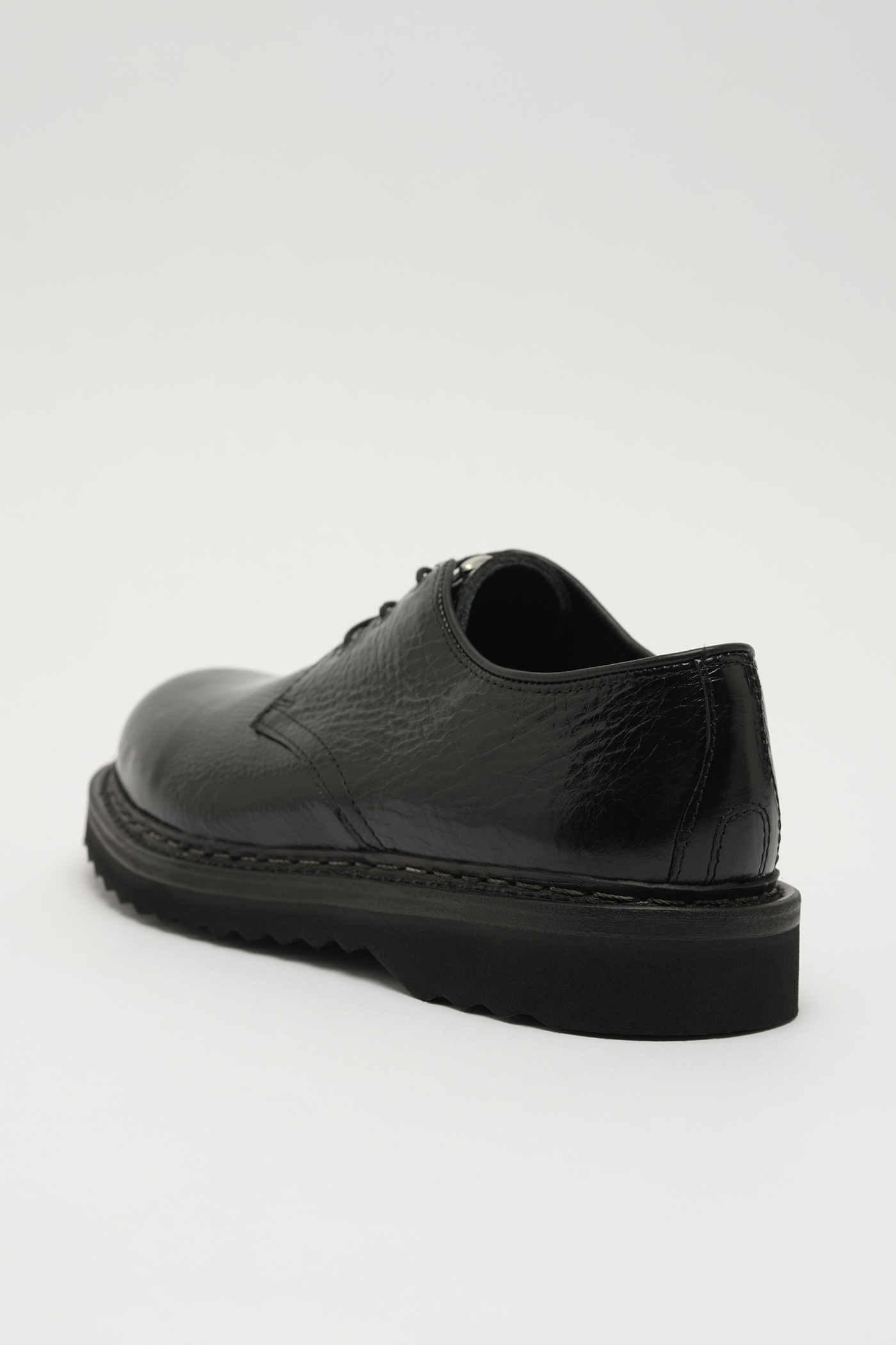 Trampler Shoe Black Cracked Patent Leather. - 3