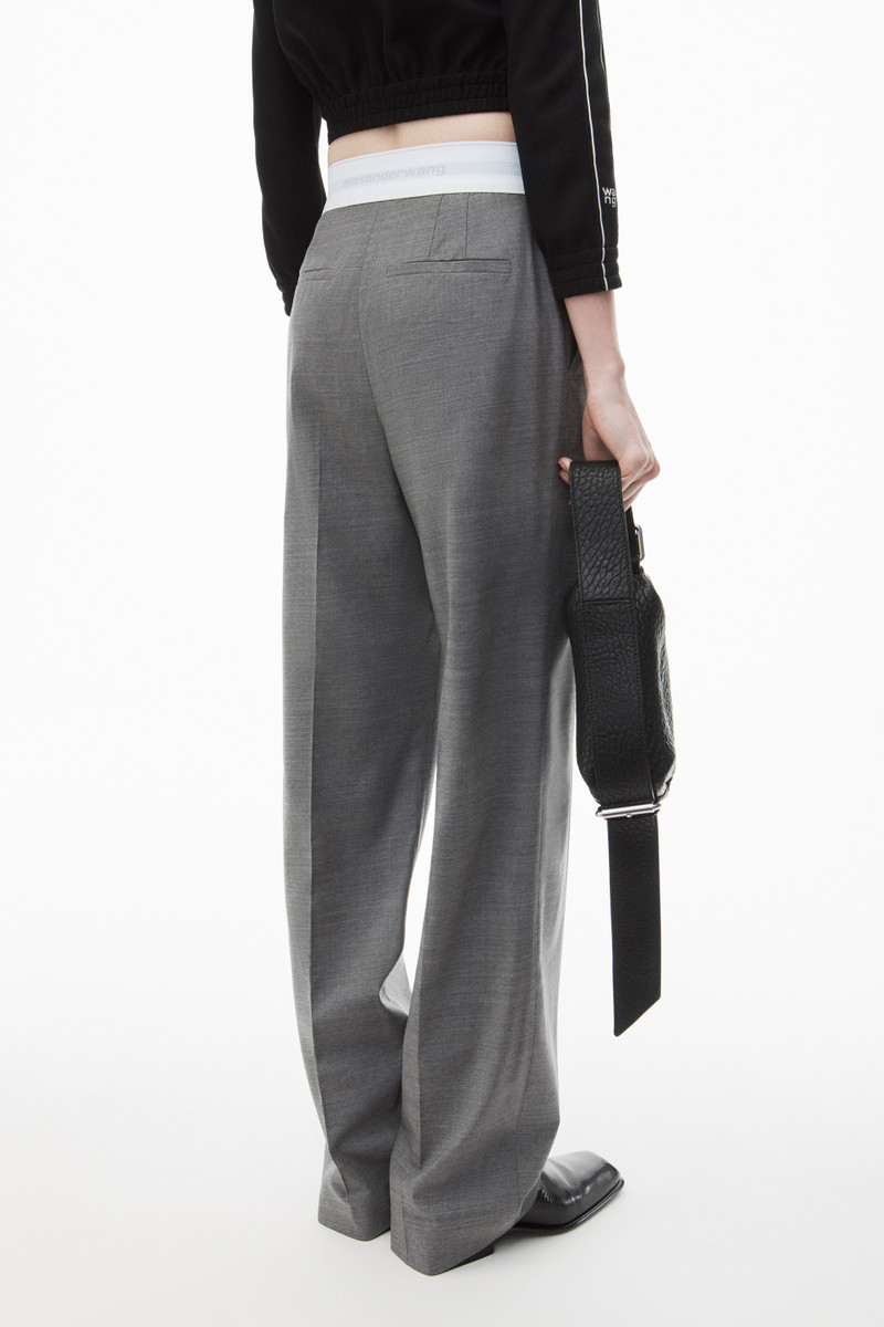 Alexander Wang High-Waist Pleated Pant with Logo Elastic outlook