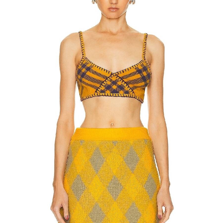 Burberry Check Pattern Wool Bralet Top - 3