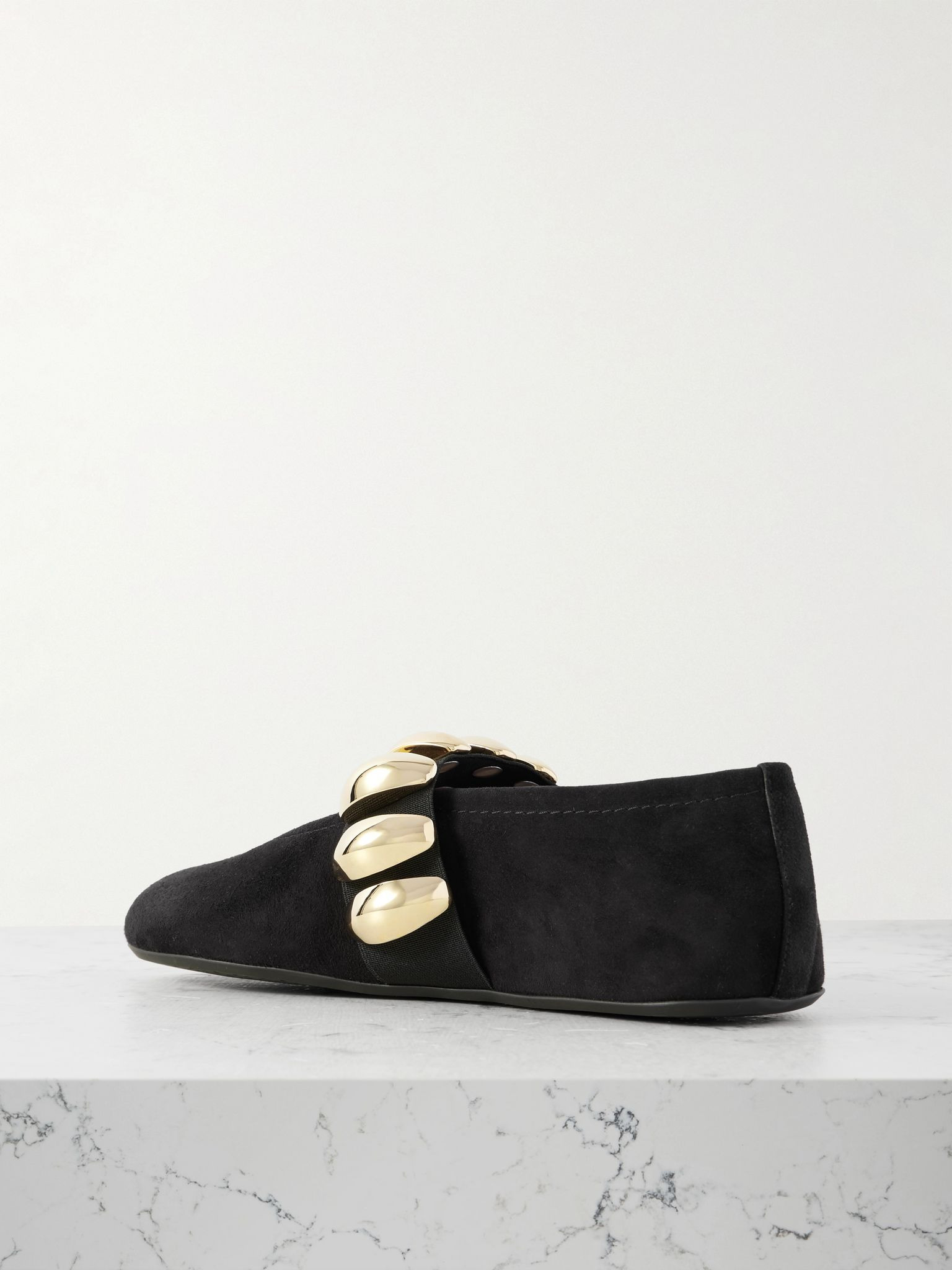 Embellished suede ballet flats Black - 3