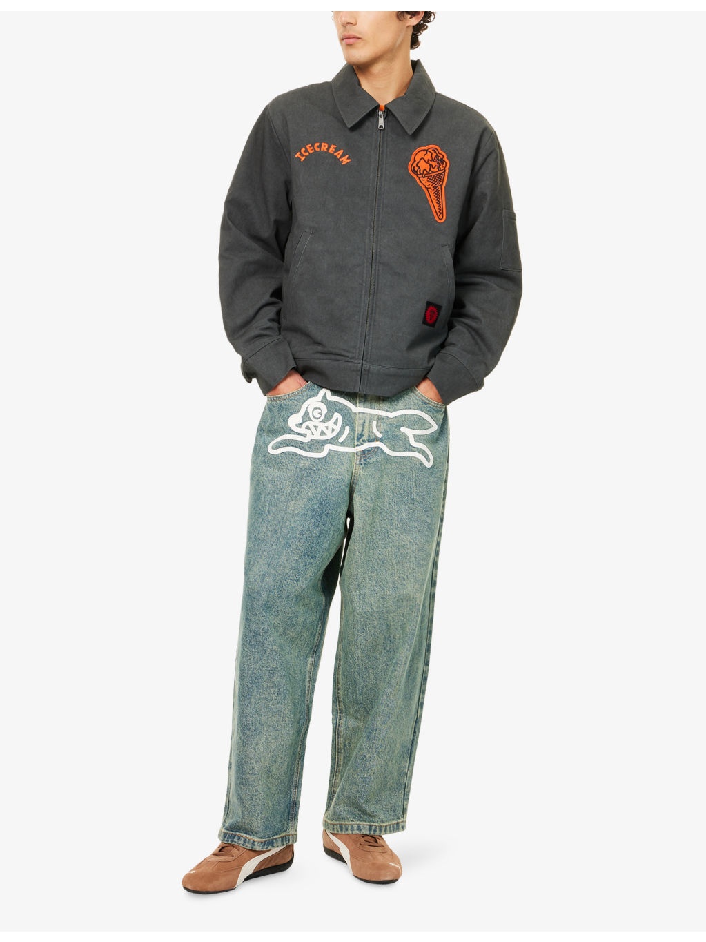 Running Dog Triple Scoop Wide-Leg Denim Jeans - 2