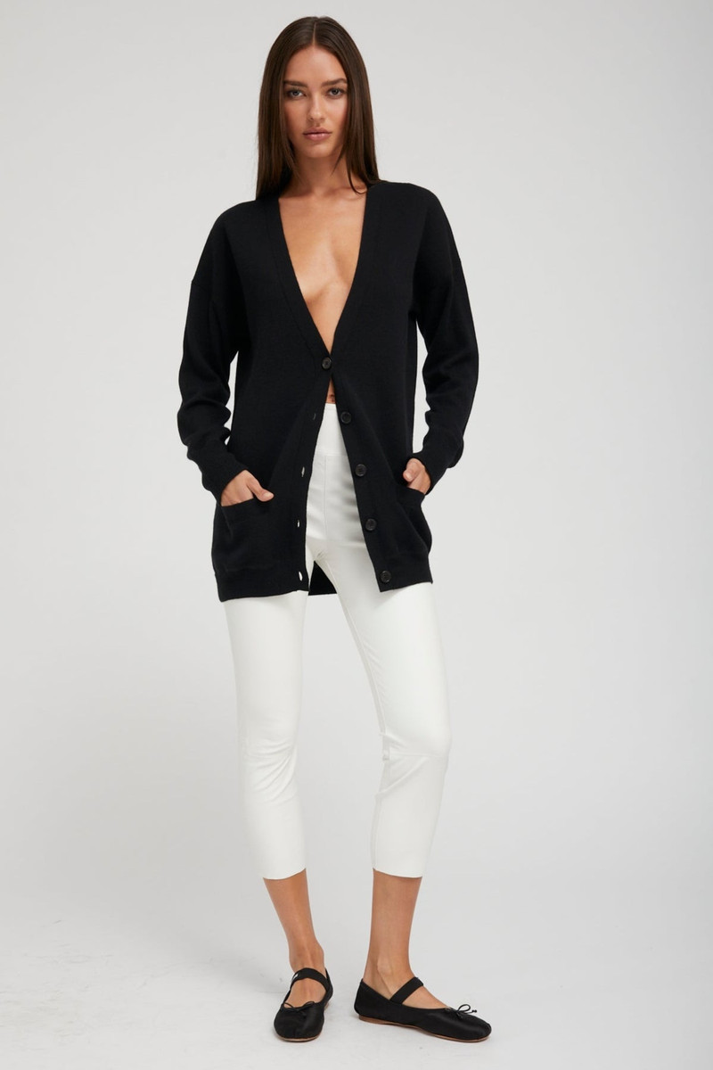 SPRWMN BLACK CASHMERE BOYFRIEND CARDIGAN outlook