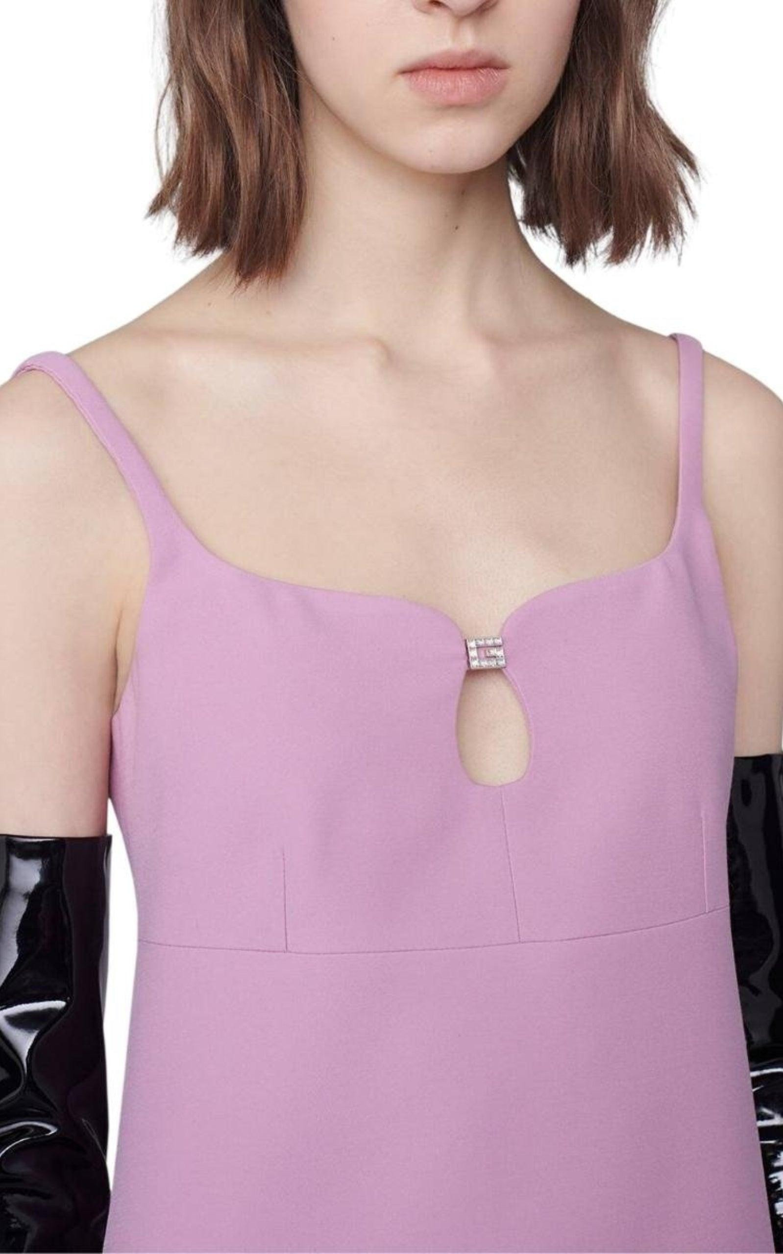 Pink Silk and Wool Cady Crepe Dress - 5