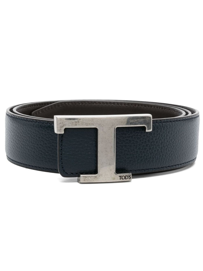 logo-plaque calf-leather belt 1