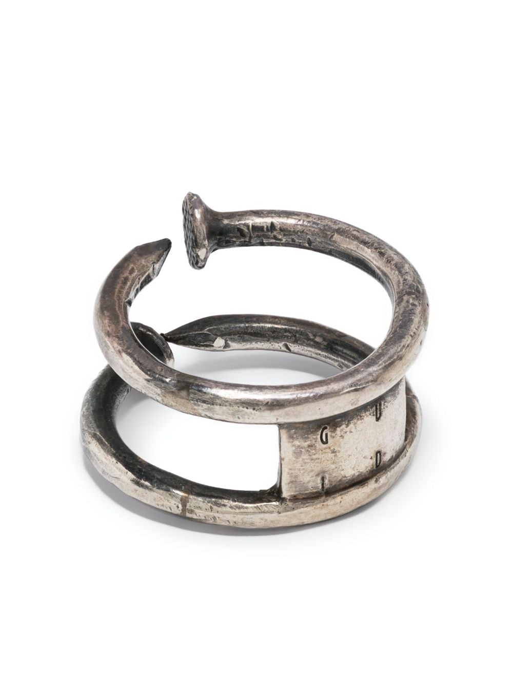 hammered-nails sterling silver ring - 1