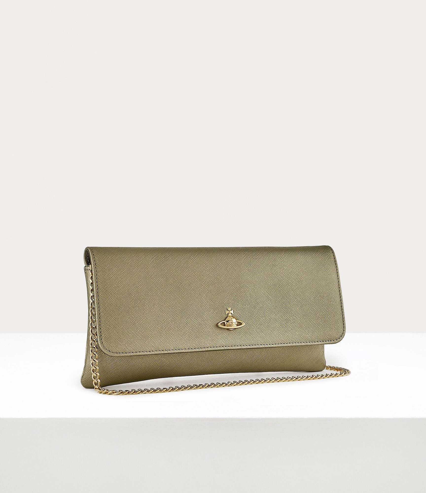 SAFFIANO CLUTCH WITH FLAP - 2