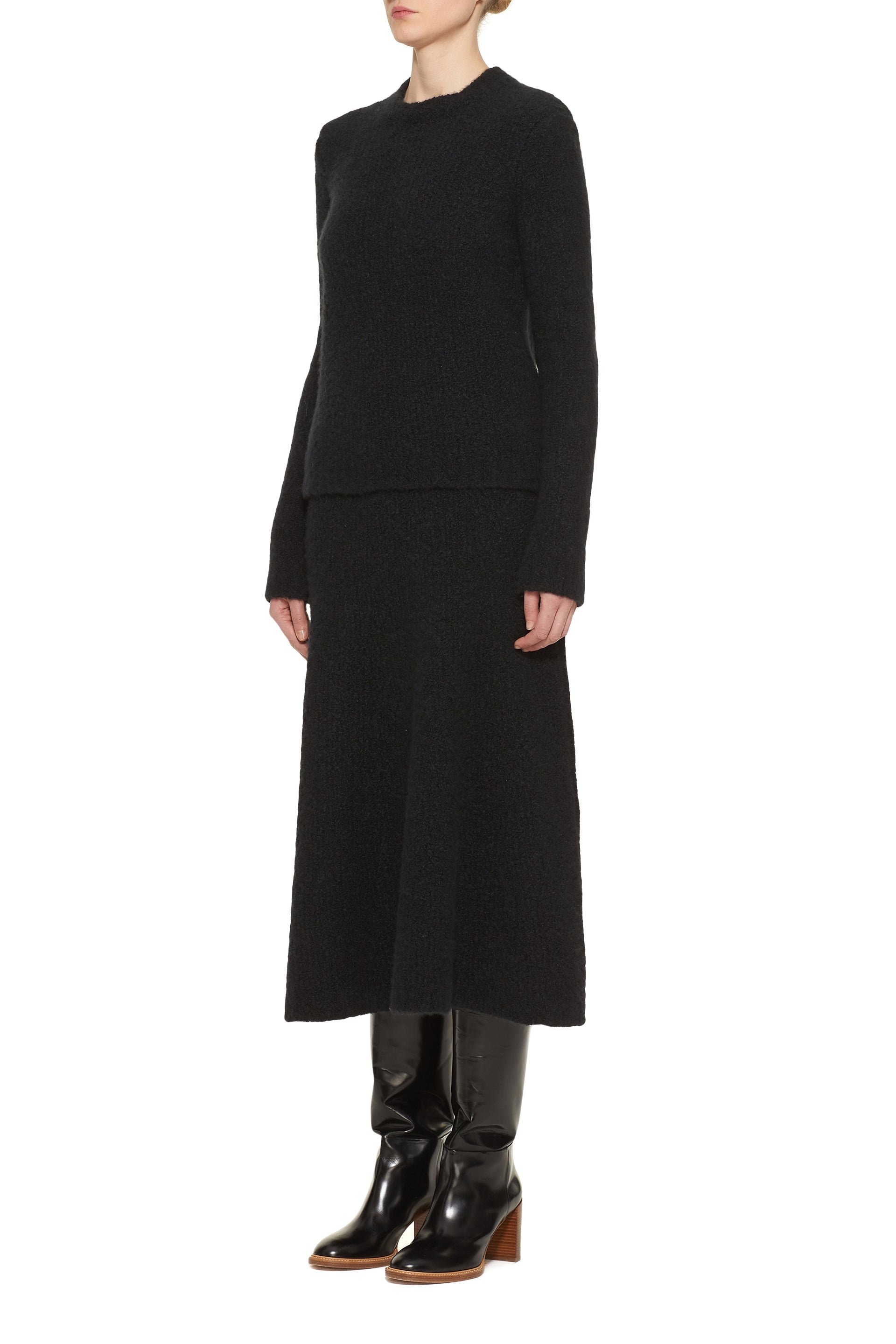 Pablo Skirt in Black Cashmere Boucle - 4