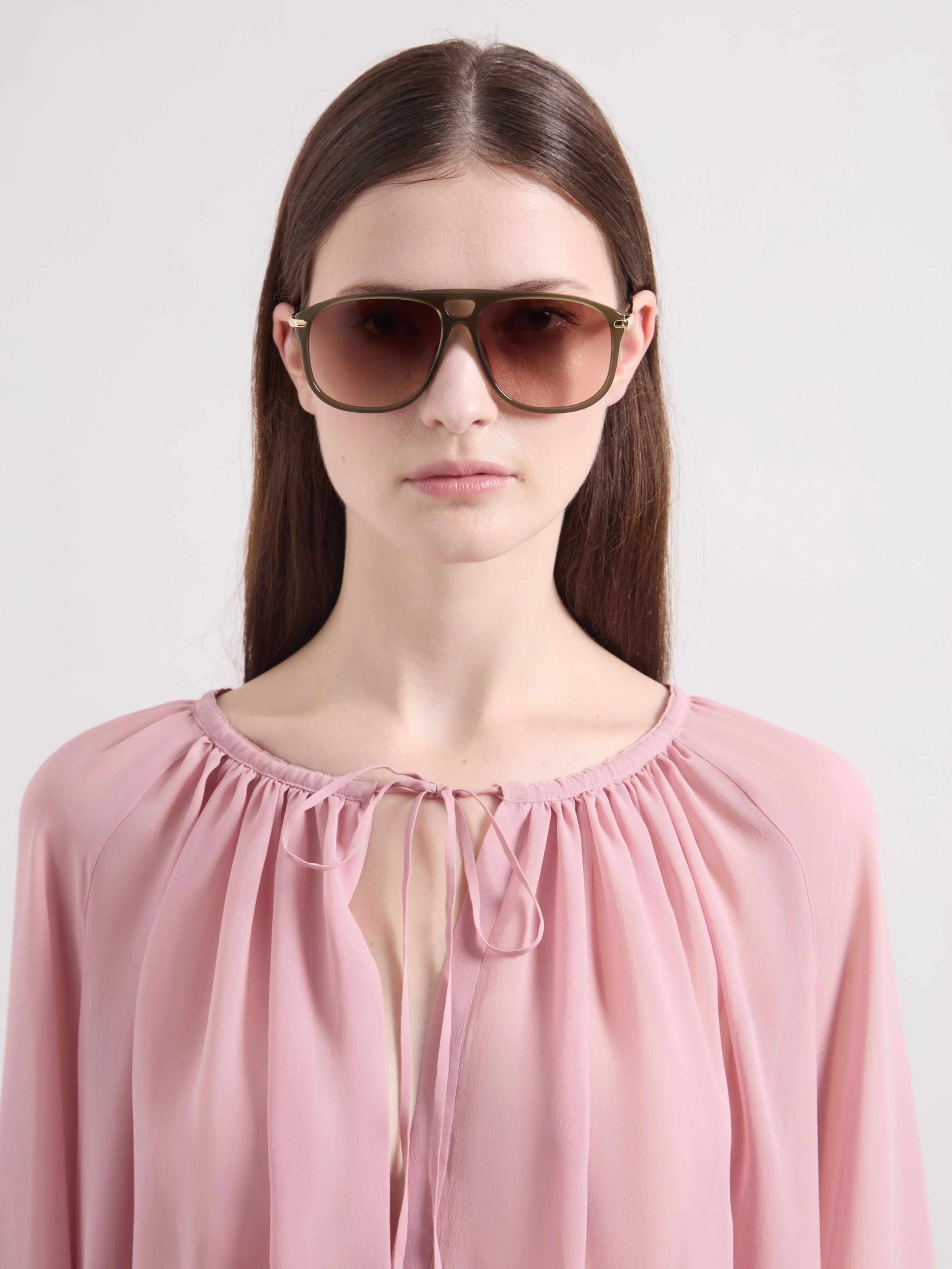 Khaki Oversized Square Sunglasses - 1