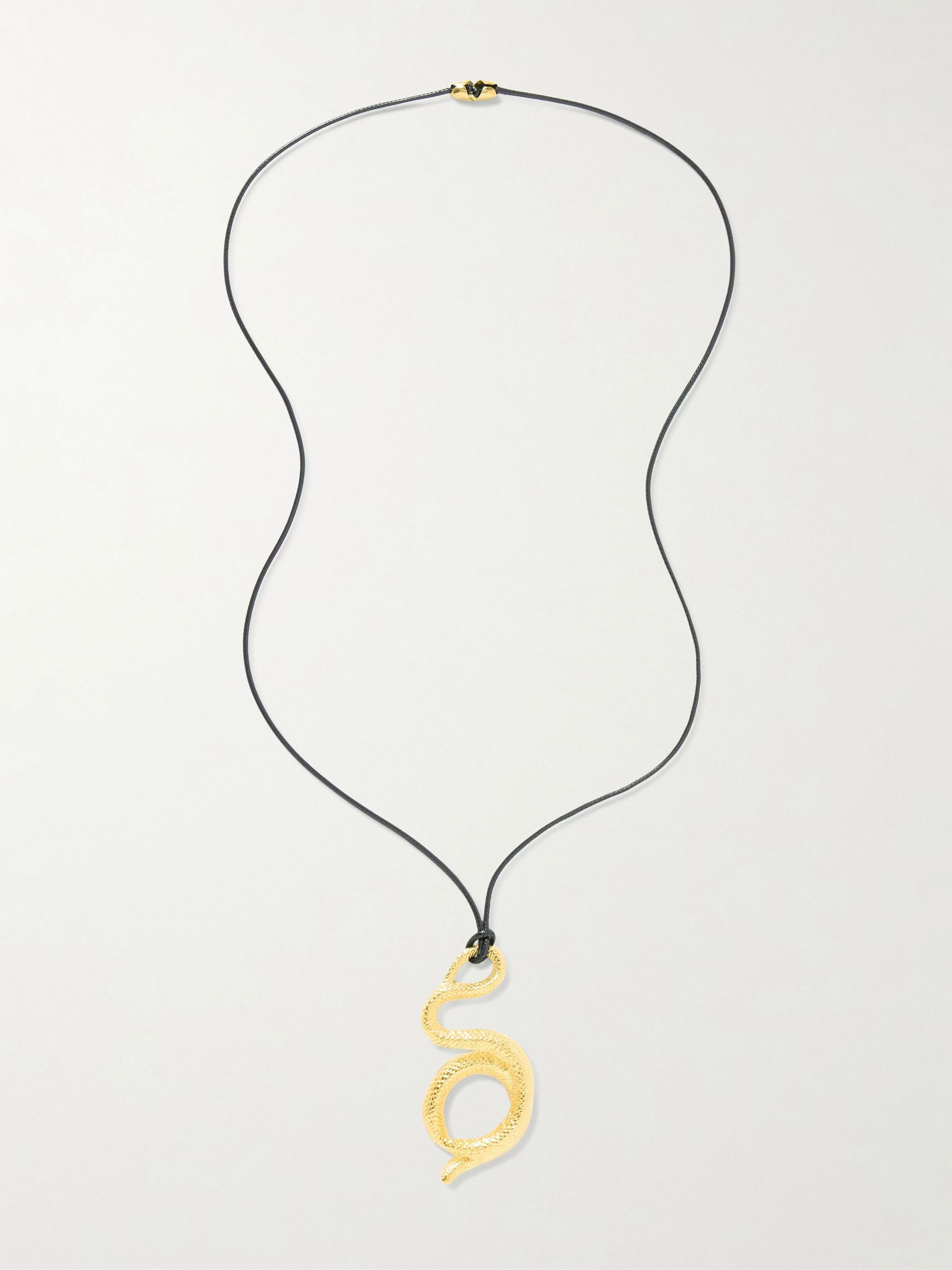 Medusa gold-plated and cord necklace Gold - 1