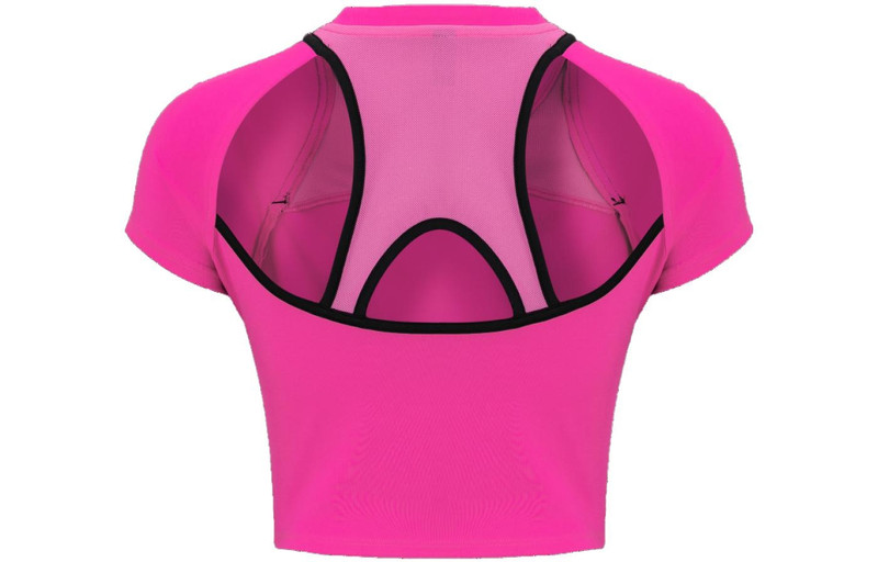 Under Armour (WMNS) Under Armour Run Anywhere Crop T-shirt 'Neon Pink' 1376816-652 outlook