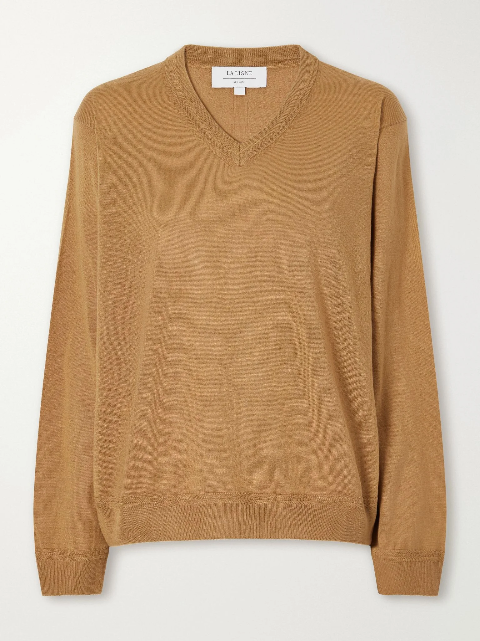 Ben silk, wool and cashmere-blend sweater Camel - 1
