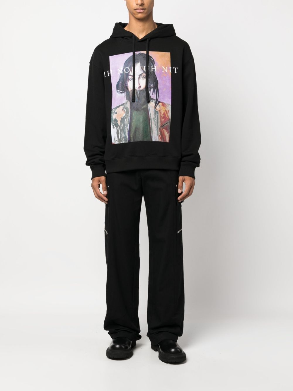 graphic-print cotton hoodie - 2