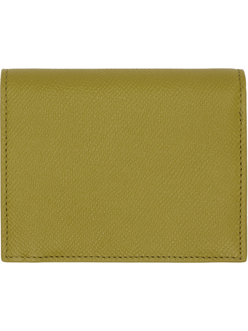FERRAGAMO Green Gancini Compact Wallet outlook
