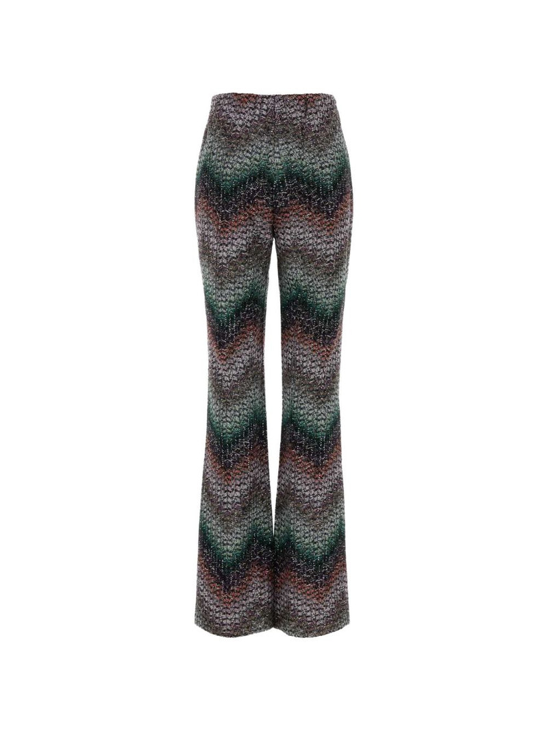 zigzag-knit flared trousers 1