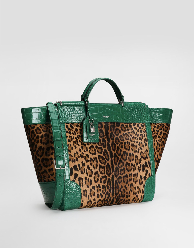 Dolce & Gabbana Sicily handbag in polished alligator and leo pony outlook