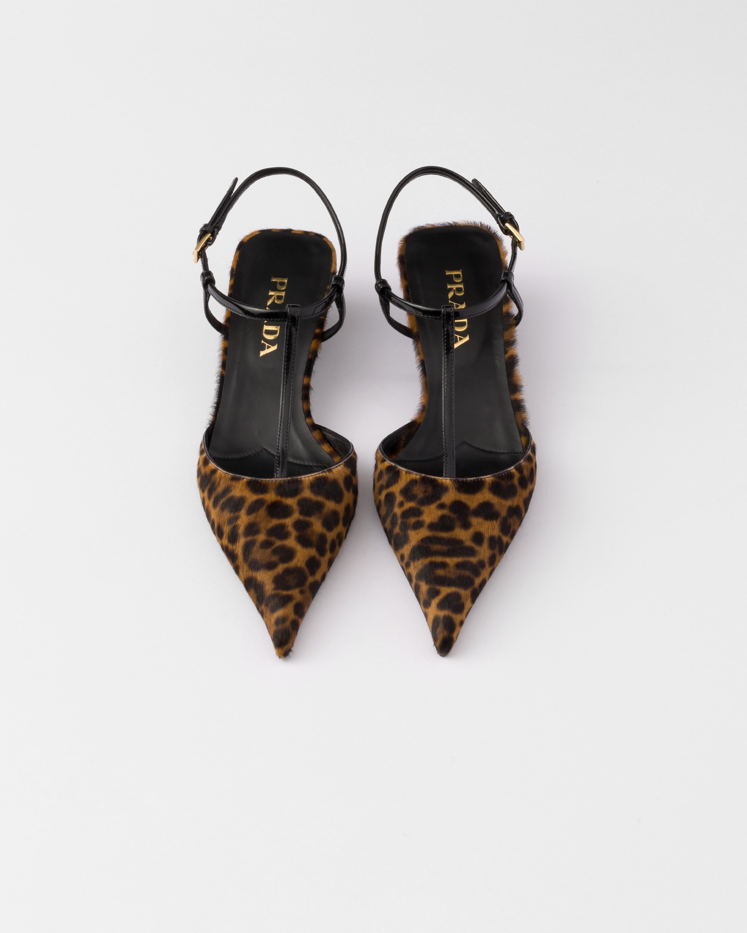 Printed leather slingback pumps - 4