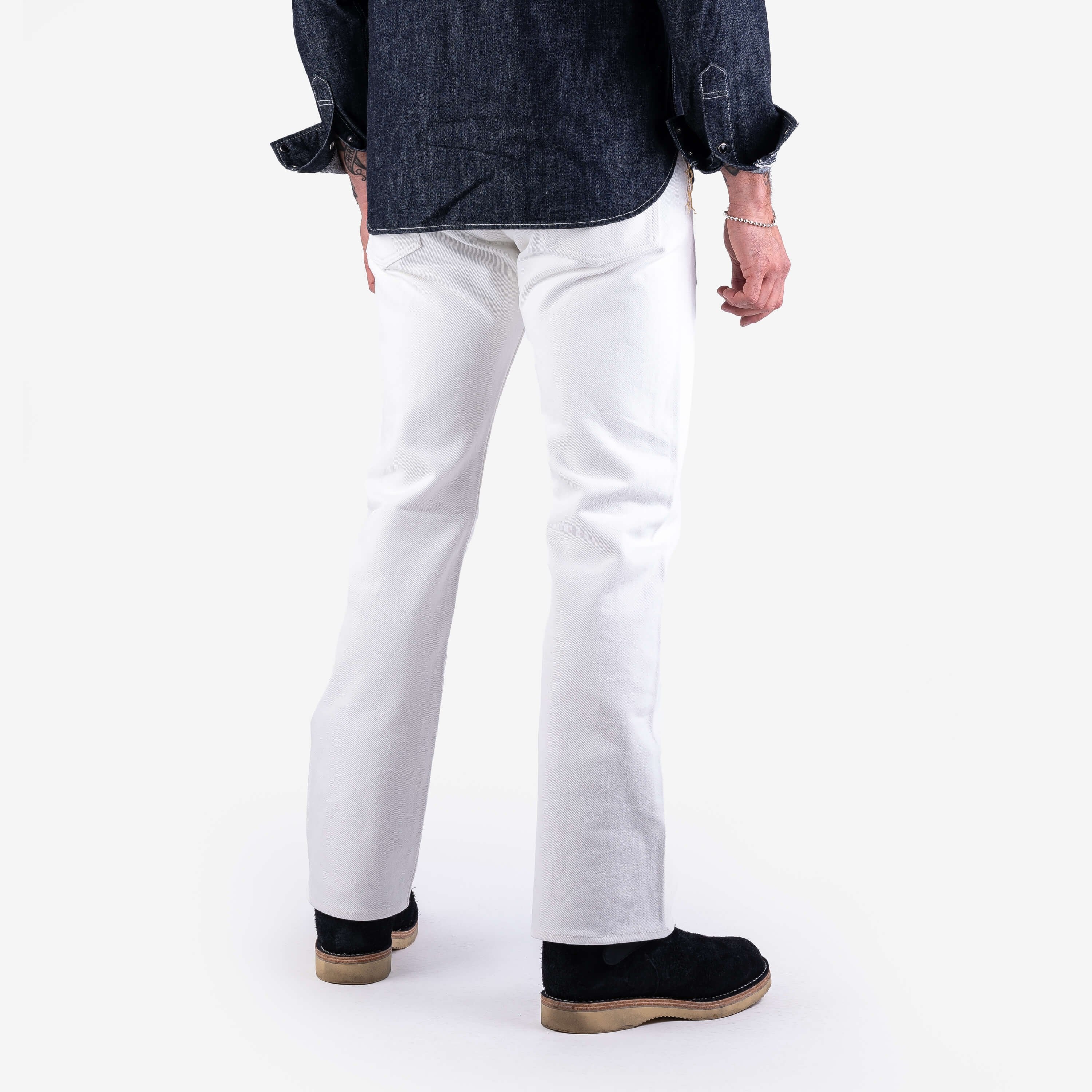 IH-634S-WH 21oz Selvedge Denim Straight Cut Jeans - White - 3