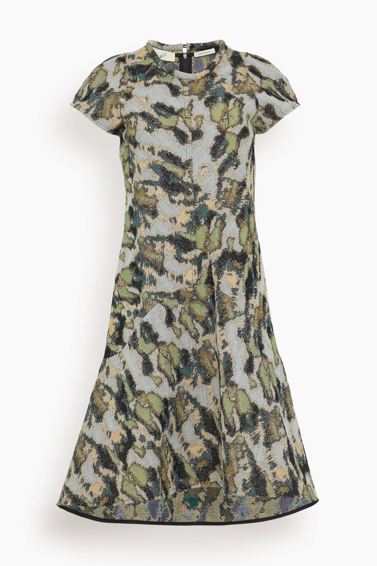 Shield Jacquard Wool Mini Dress in Autumn Field - 1