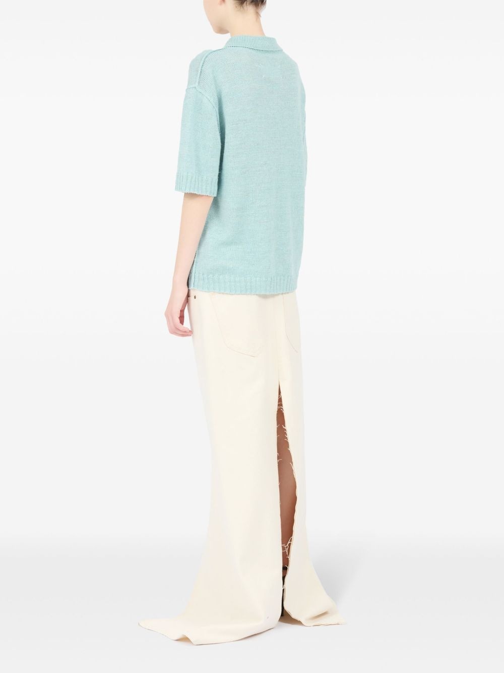 short-sleeve hemp polo top - 6