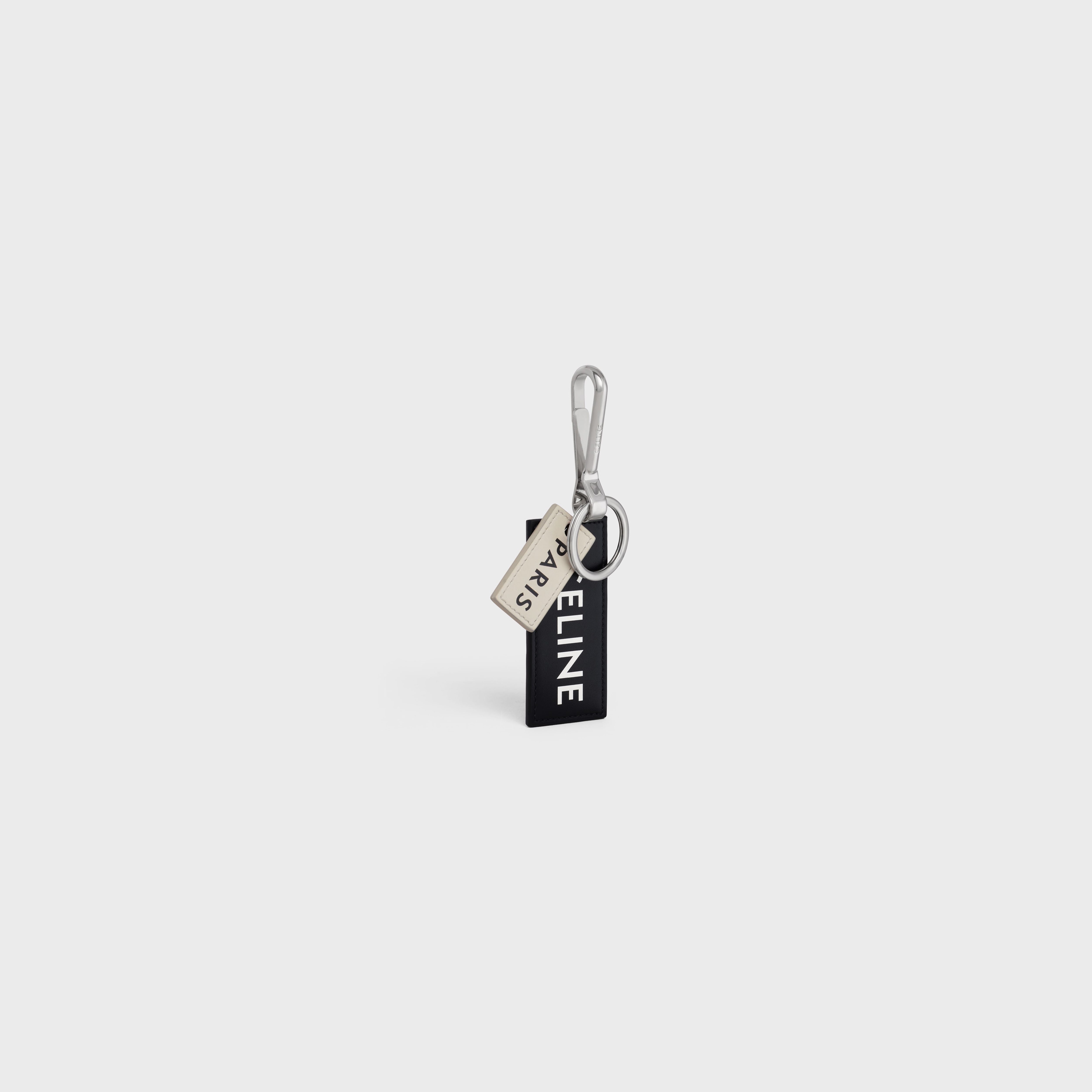 tag keyring in calfskin with celine paris print - 2