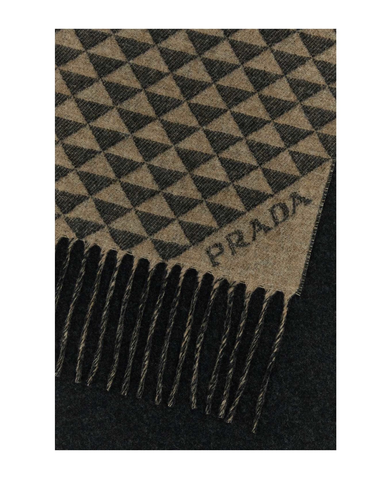Embroidered Wool Blend Scarf - 2