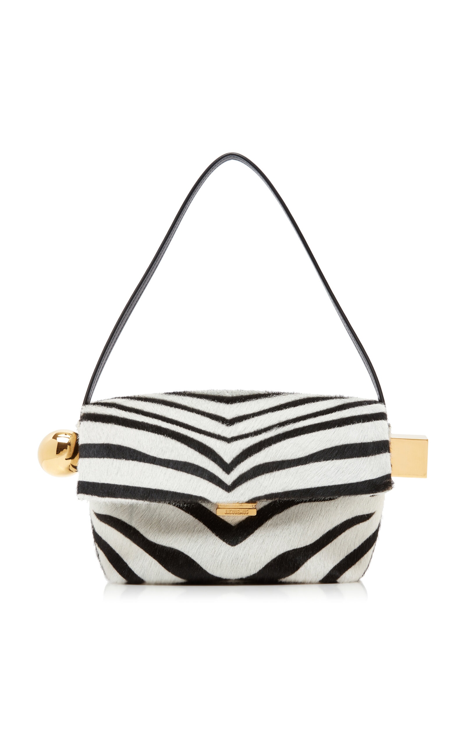 Zebra-Print Leather-Trimmed Shoulder Bag animal - 1