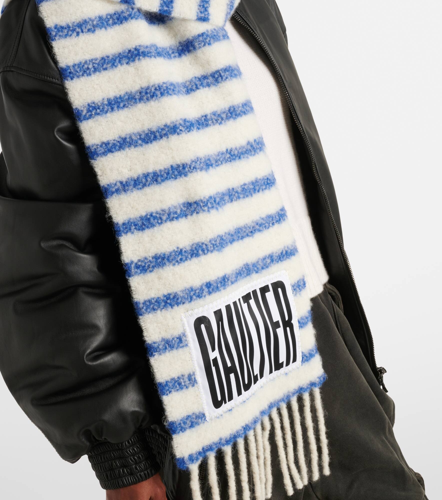 Striped wool-blend scarf - 3