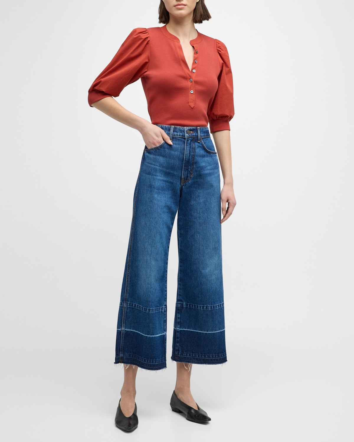 Taylor Cropped High-Rise Wide Jeans - 3