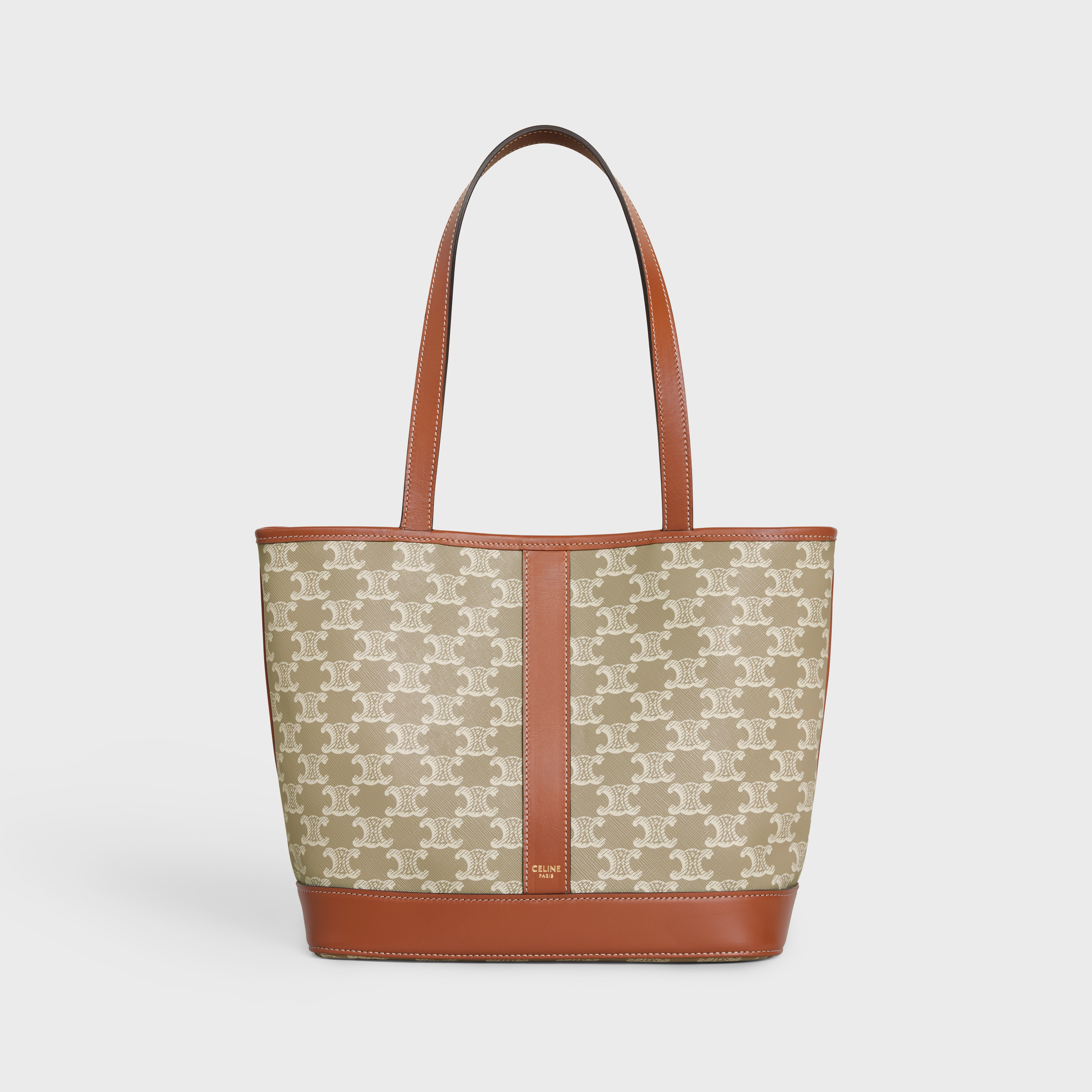 SMALL CABAS in Triomphe Canvas and calfskin - 5