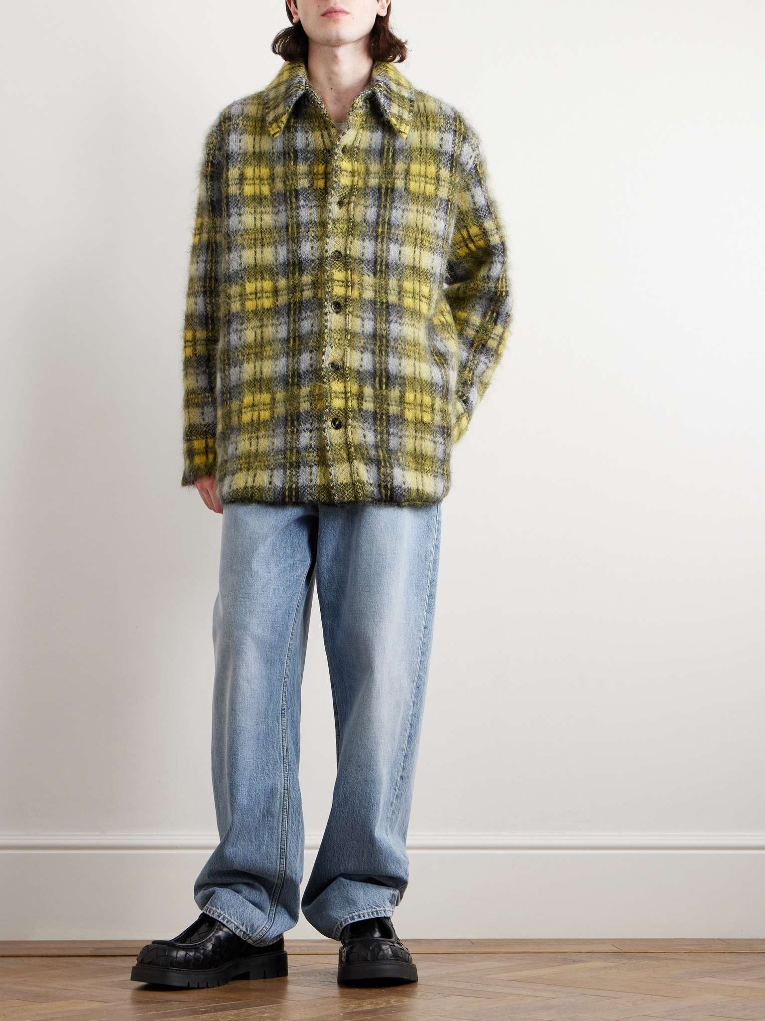 Oversized Checked Mohair-Blend Jacket - 2