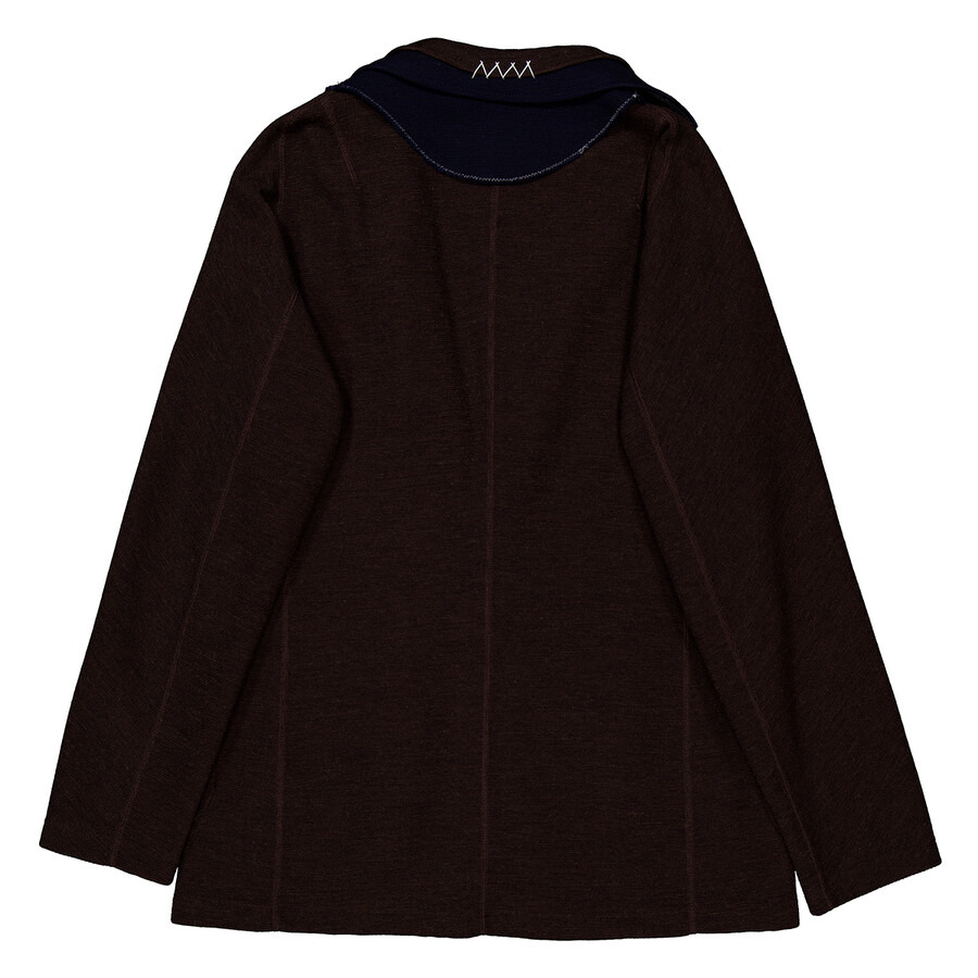 Kolor Men's Brown Patchwork-Design Wool Blazer - 6