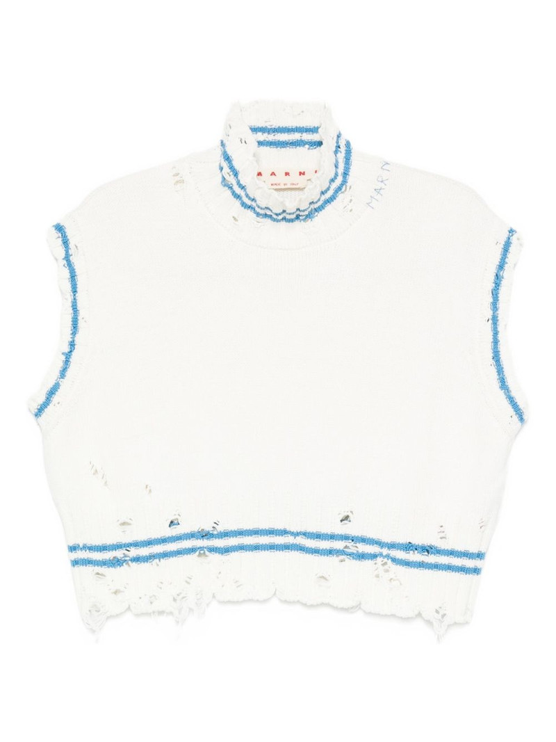 frayed-hem sleeveless top 1