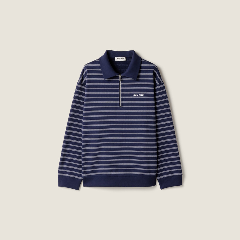 줄무늬 ZIp-Up 폴로 셔츠 1