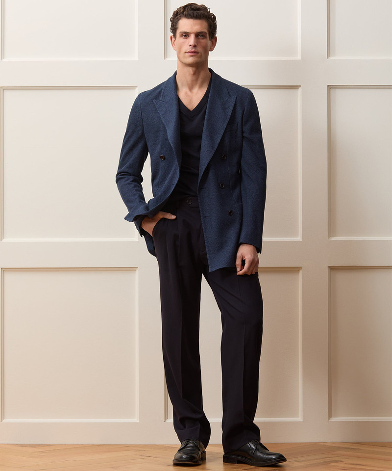 Italian Double-Breasted Knit Pique Sport Coat 3