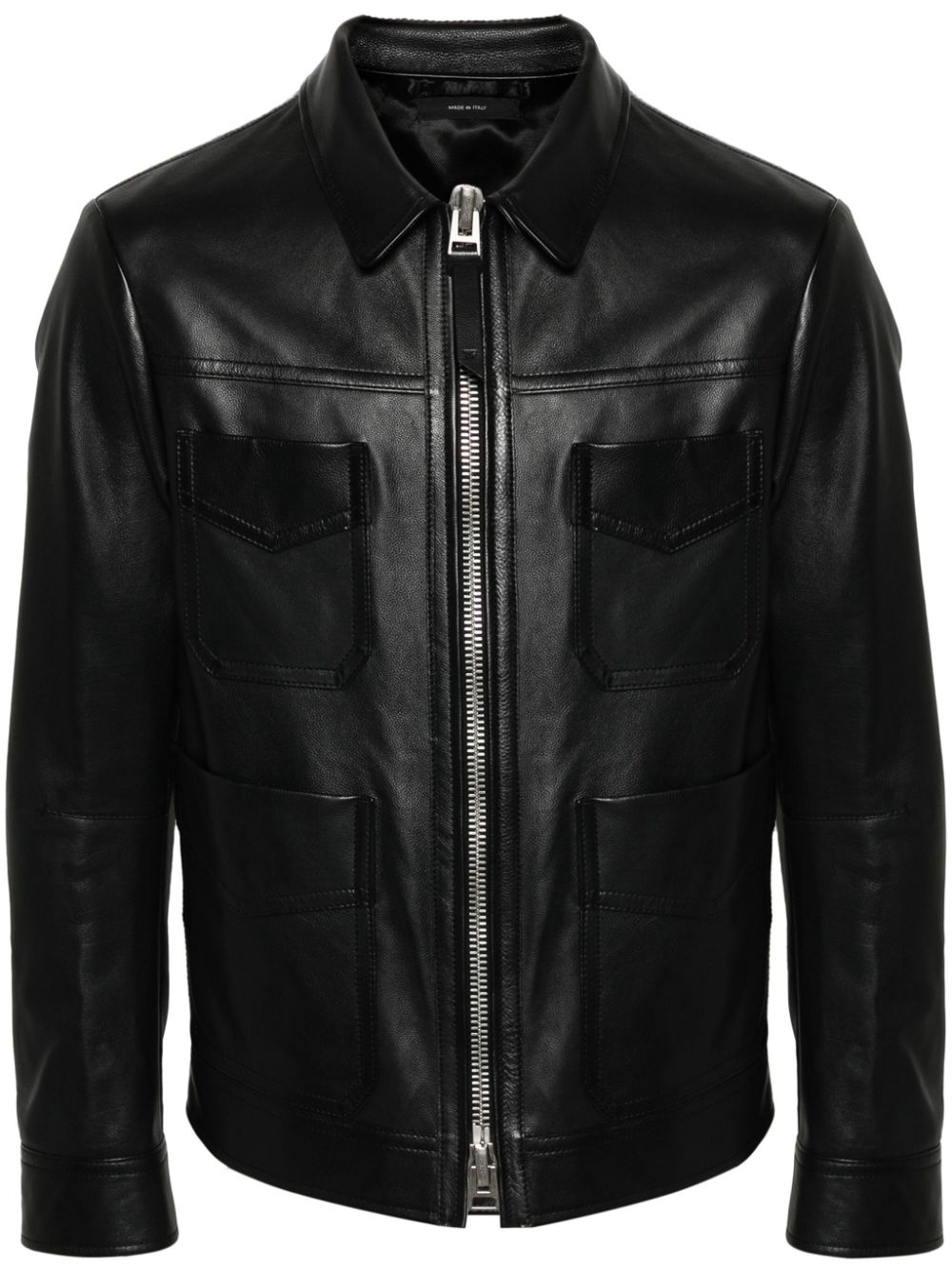 four-pocket leather jacket - 1