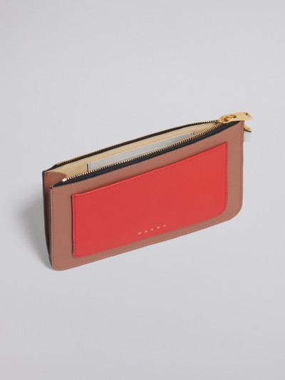 Marni SAFFIANO LEATHER TRI-COLOURED FLAT MOBILE POUCH outlook