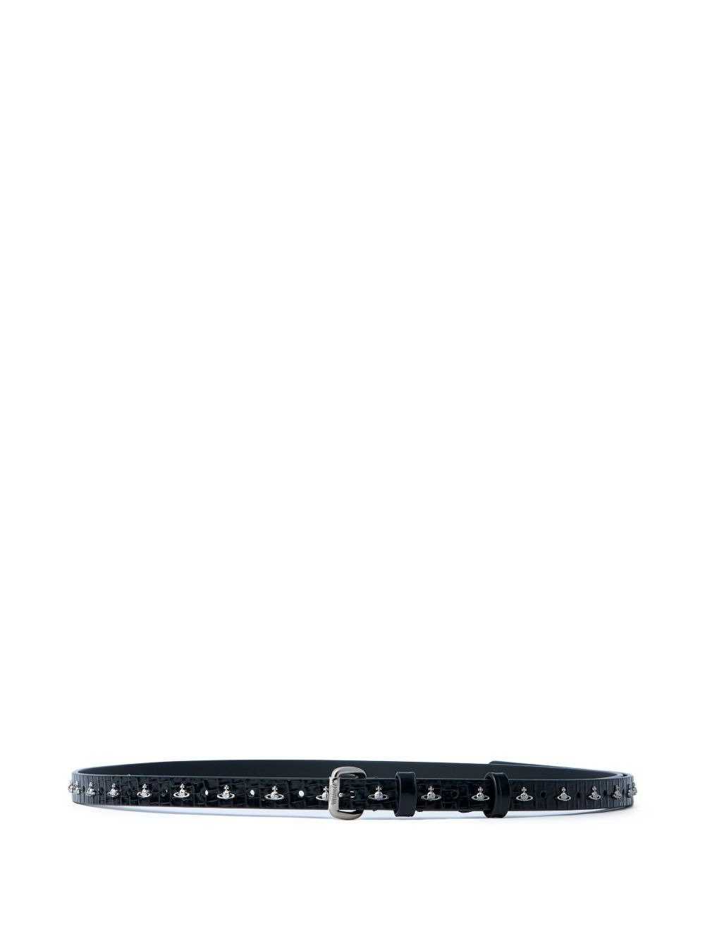 crocodile-effect leather belt - 3