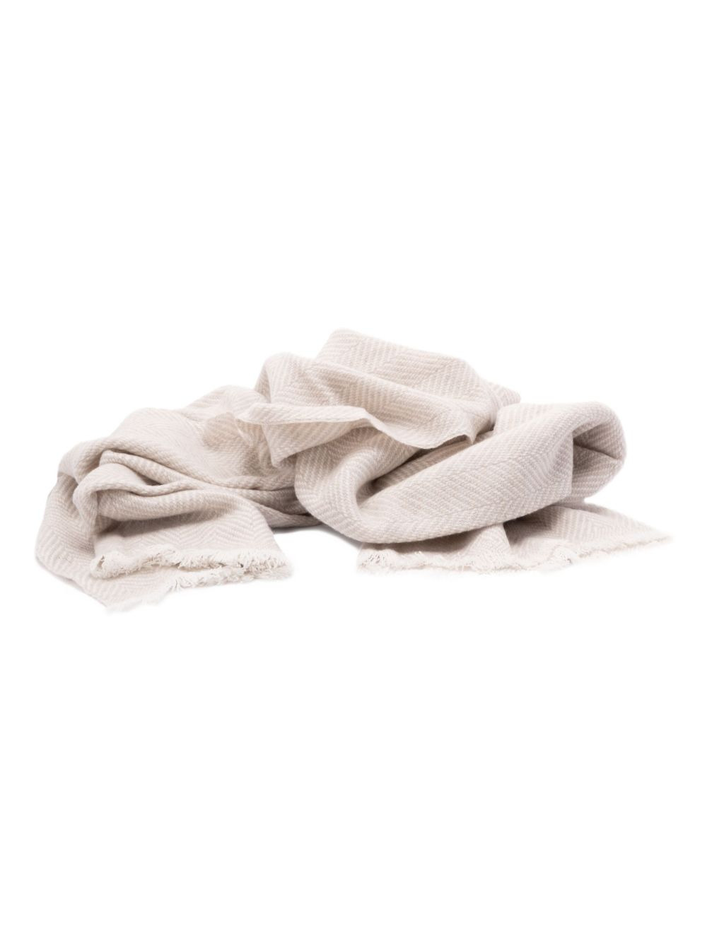 herringbone cashmere scarf - 2