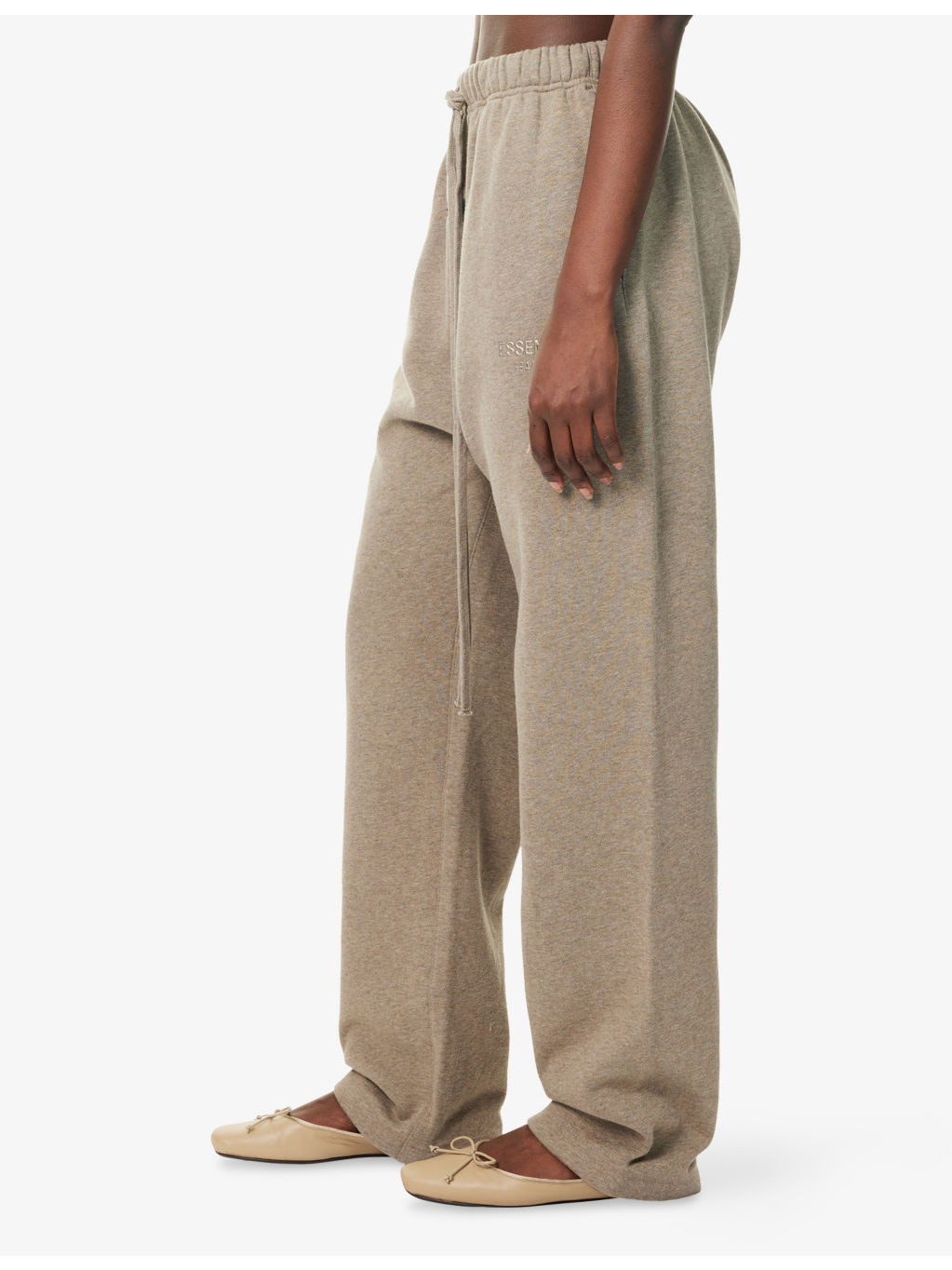 Embossed-Branding Wide-Leg Cotton-Blend Jogging Bottoms - 3
