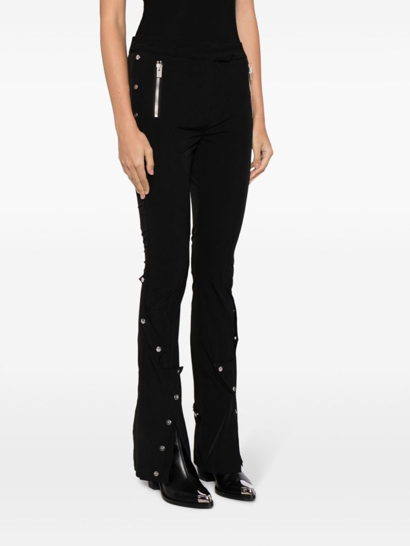 button-detailing flared trousers 3