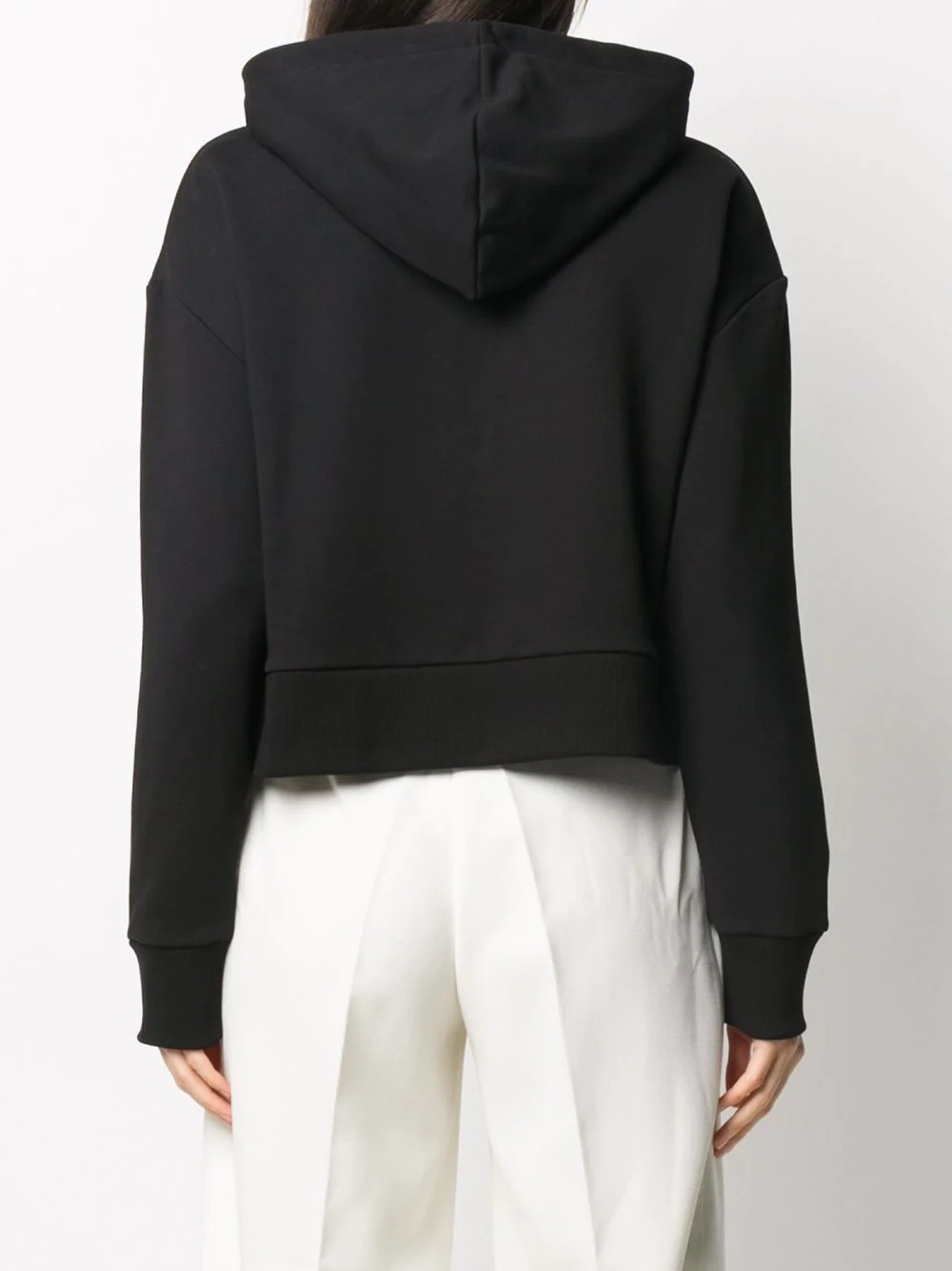 crystal-embellished cropped hoodie - 4