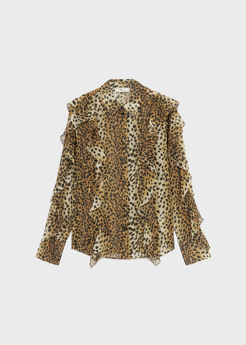 PRINTED GEORGETTE SHIRT WITH RUFFLES 1